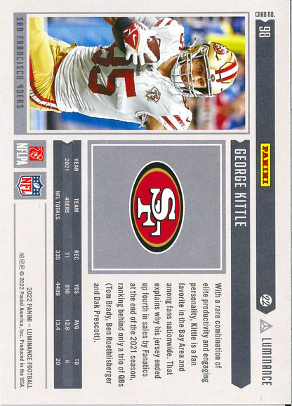 2022 Panini Luminance #98 George Kittle /35