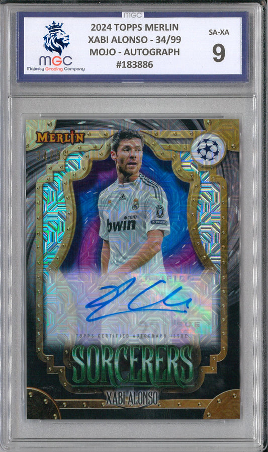 2023/24 Topps Merlin #SA-XA Xabi Alonso Sorcerers Autograph /99 MGC 9