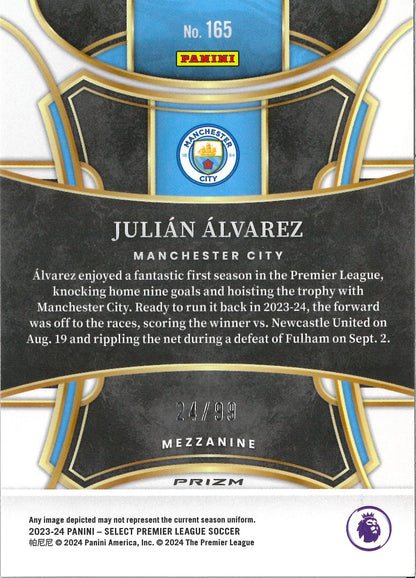 2023/24 Panini Select Premier League #165 Julian Alvarez Pink /99