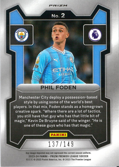 2023/24 Panini Prizm Breakaway Premier League #2 Phil Foden Pink /149