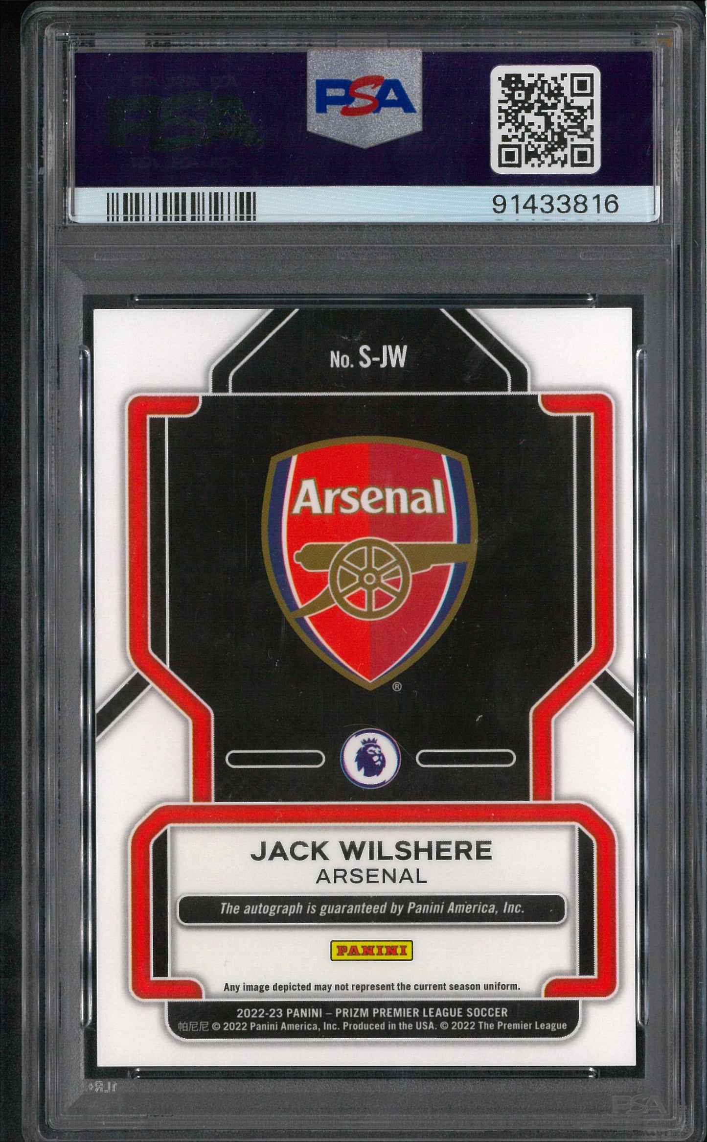 2022/23 Panini Prizm #SJW Jack Wilshere Autograph PSA 9