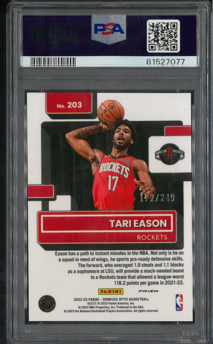 2022/23 Panini Donruss Optic #203 Tari Eason Rookie PSA 9