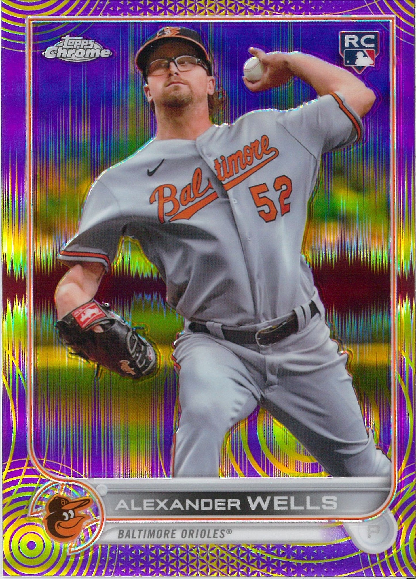 2022 Topps Chrome Baseball #49 Alexander Wells Purple/Yellow /299