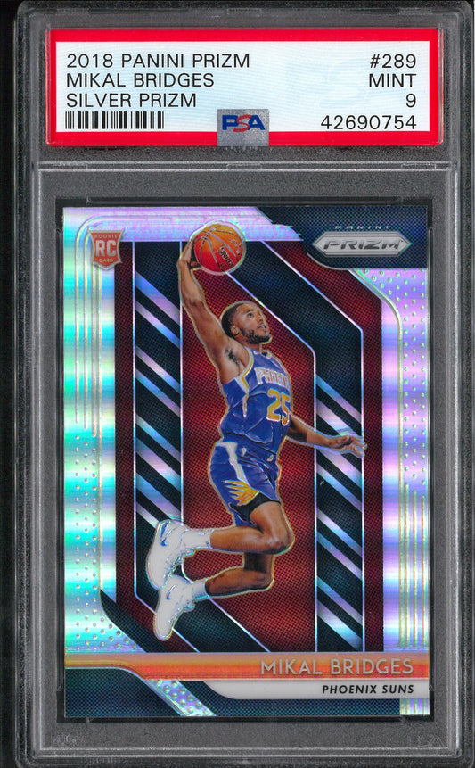 2018 Panini Prizm #289 Mikal Bridges Silver Rookie PSA 9