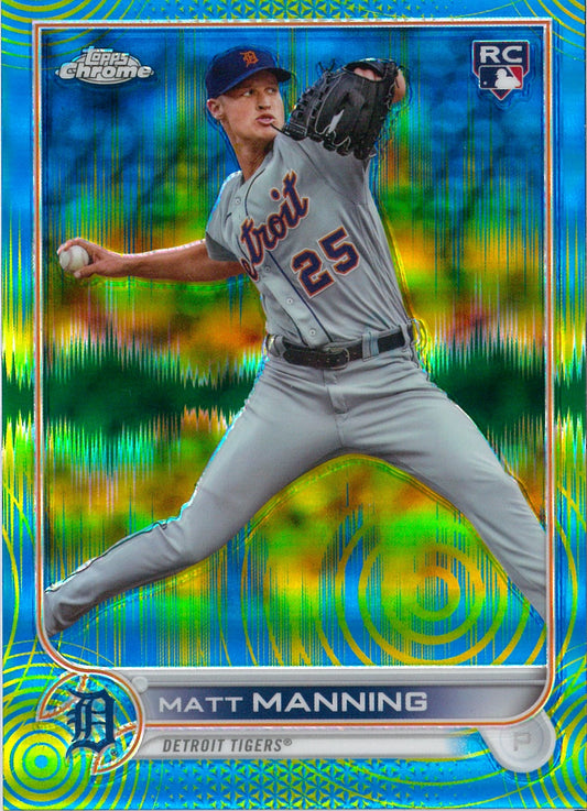 2022 Topps Chrome Baseball #57 Matt Manning Blue/Yellow /75