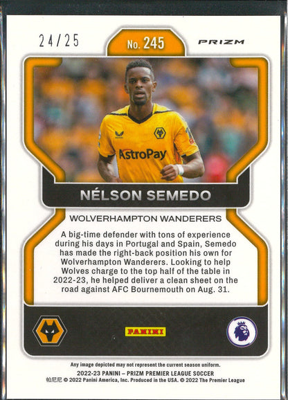 2022/23 Panini Prizm Premier League #245 Nelson Semedo Purple /25