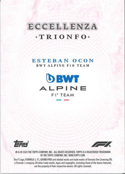 2024 Topps Eccellenza F1 Esteban Ocon Trionfo Pink /75