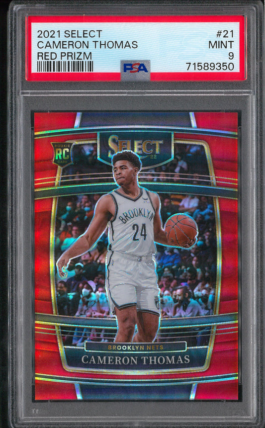 2021-22 Panini Select #91 Cameron Thomas Red Rookie /199 PSA 9