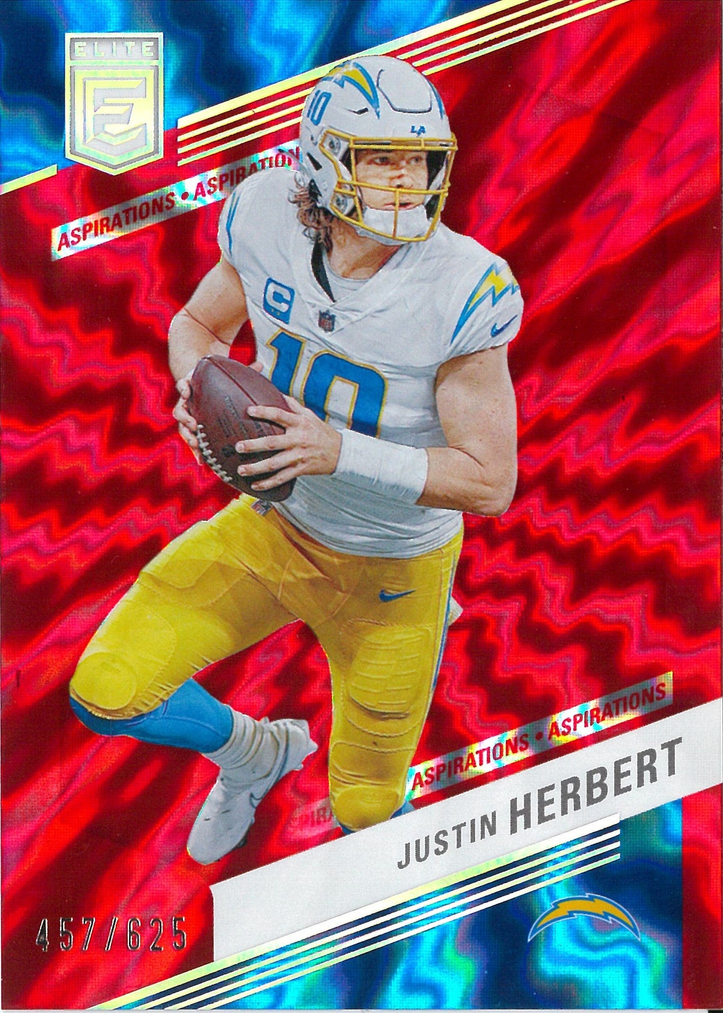 2023 Panini Donruss Elite #61 Justin Herbert Red /625