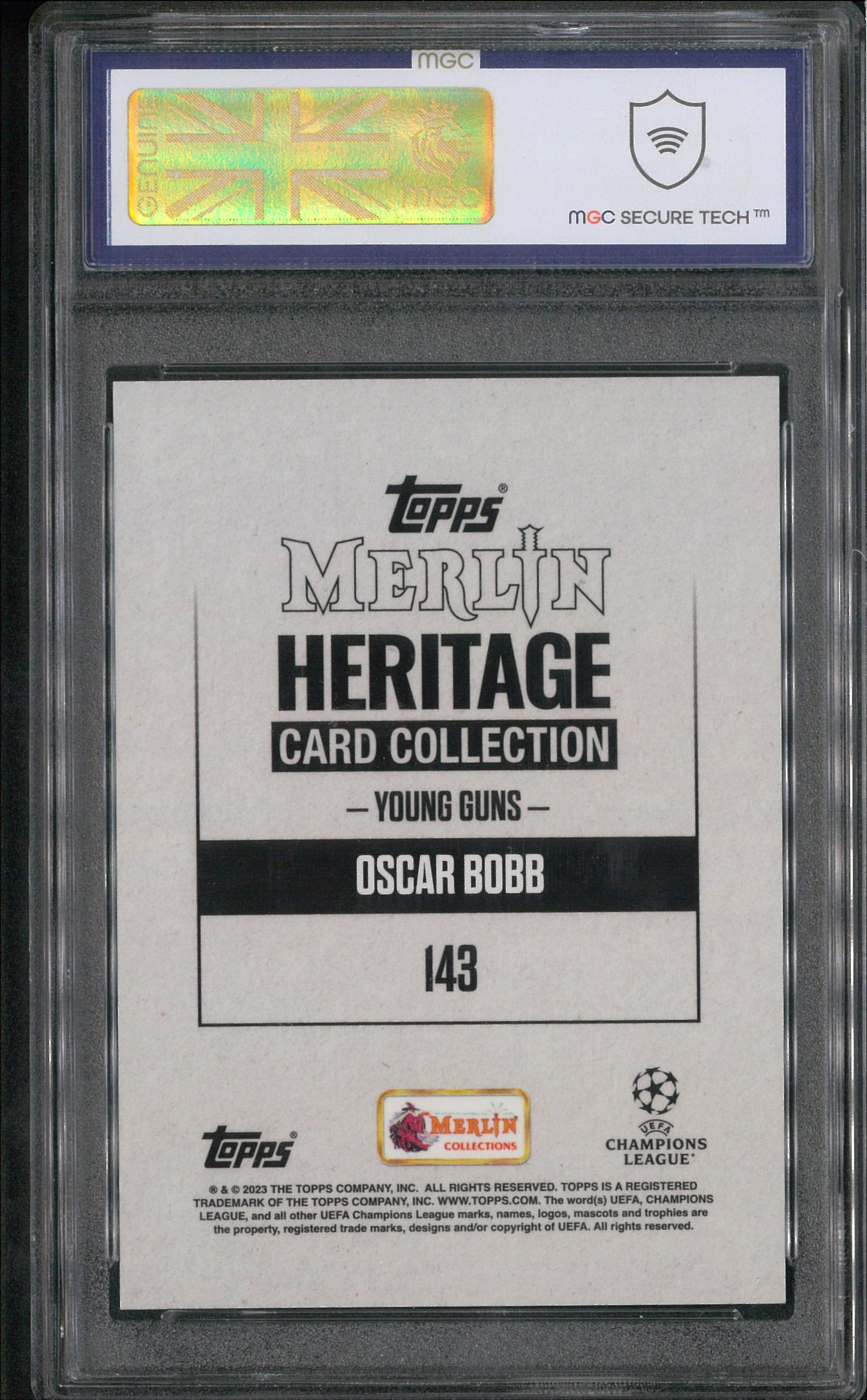 2023 Topps Merlin Heritage #143 Oscar Bobb Young Guns Green /49 MGC 10