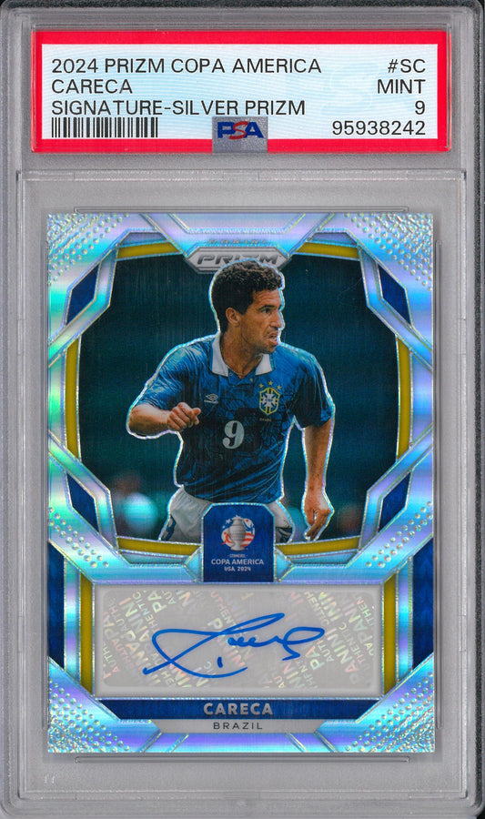 2024 Panini Prizm Conmebol Copa America #S-C Careca Silver Signatures Auto /99 PSA 9