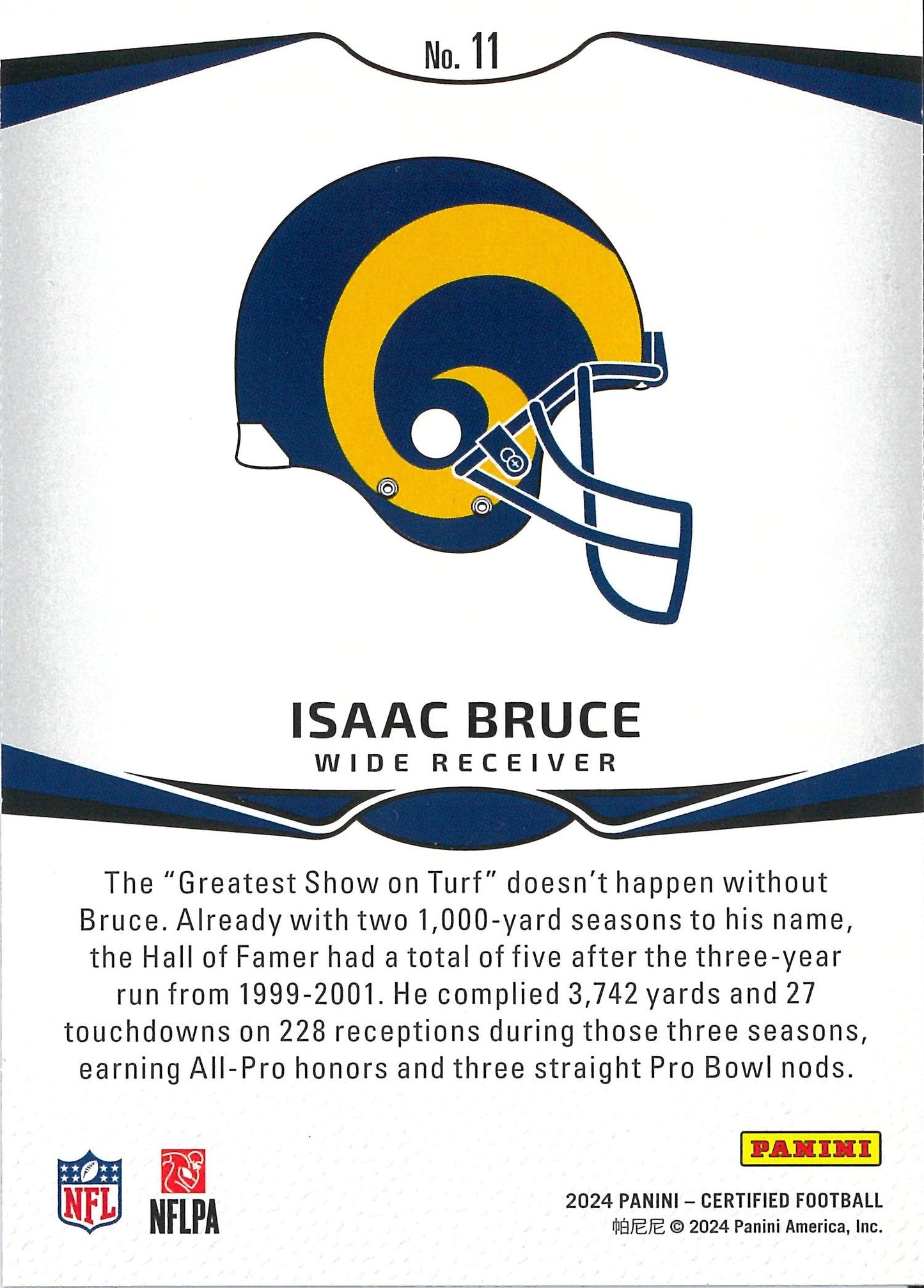 2024 Panini Certified #11 Isaac Bruce Immortals Blue /75