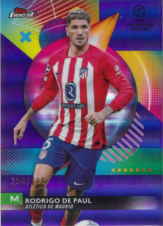 2023/24 Topps Finest UCC #136 Rodrigo De Paul Purple /299