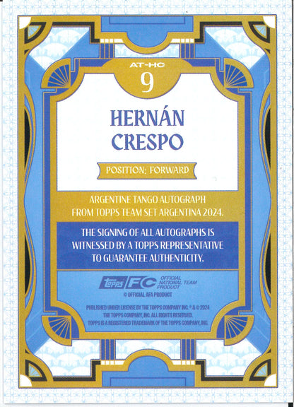 2024 Topps Argentina Team Set #AT-HC Hernan Crespo Silver Autograph /250