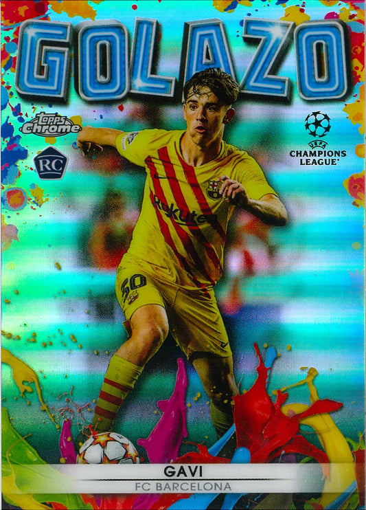 2022 Topps Chrome UCC #G-10 Gavi Golazo Aqua /199