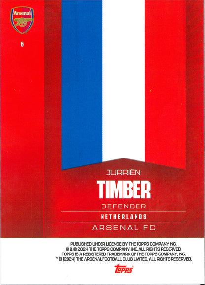 2024 Topps Arsenal Fan Set #6 Jurien Timber /125